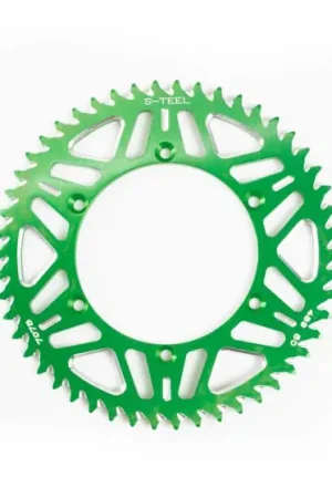 S-teel achtertandwiel 49 tands aluminium Groen Kawasaki KX/KXF 125/250/450 Express Levering
