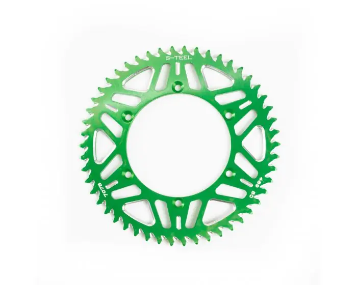 S-teel achtertandwiel 50 tands aluminium Groen Kawasaki KX/KXF 125/250/450 Nieuw