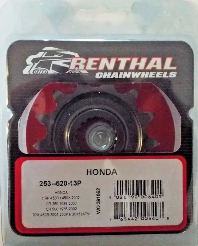 Uitverkoop Renthal voortandwiel 14 tands Honda CR 250R 88-07 & CR 500R 90-01 & CRF 450R 02- & CRF 450RX 17- & CRF 450X 12-16 & TRX 450R 12-14