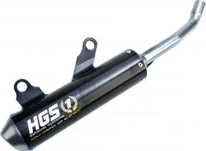 Seizoensaanbieding HGS uitlaatdemper aluminium zwart KTM/HSQ SX/TC 125 2019-2022 & Gas Gas MC 125 2021-2023