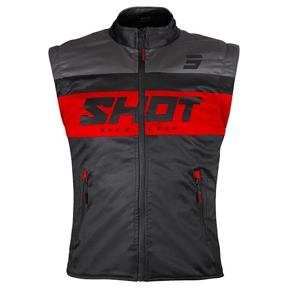 Shot Enduro Bodywarmer Volwassenen Lite Zwart/Rood 2026 collectie Hoge Kwaliteit
