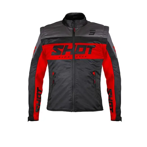 Must-Have Shot Softshell Enduro Jas Volwassenen Zwart/Rood met afritsbare mouwen 2026 collectie