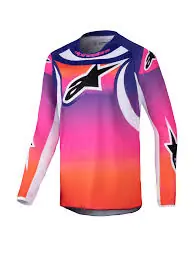 Alpinestars 2025 Racer Veil Wurx Kinder cross shirt Multi / Wit Maat L Seizoensaanbieding