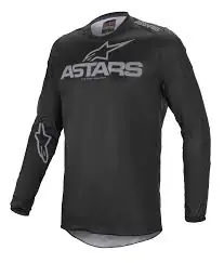 Alpinestars 2021 Fluid Graphite volwassen cross shirt Zwart / Grijs Voordeelprijs