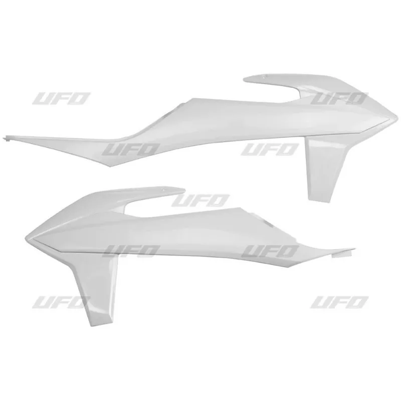 UFO radiator kappen Wit KTM SX 125/150/250 2019-2022 & SX-F 250/350/450 2019-2022 & EXC 250/300 2020-2023 & EXC-F 250/350/450/500 2020-2023 Merkproduct