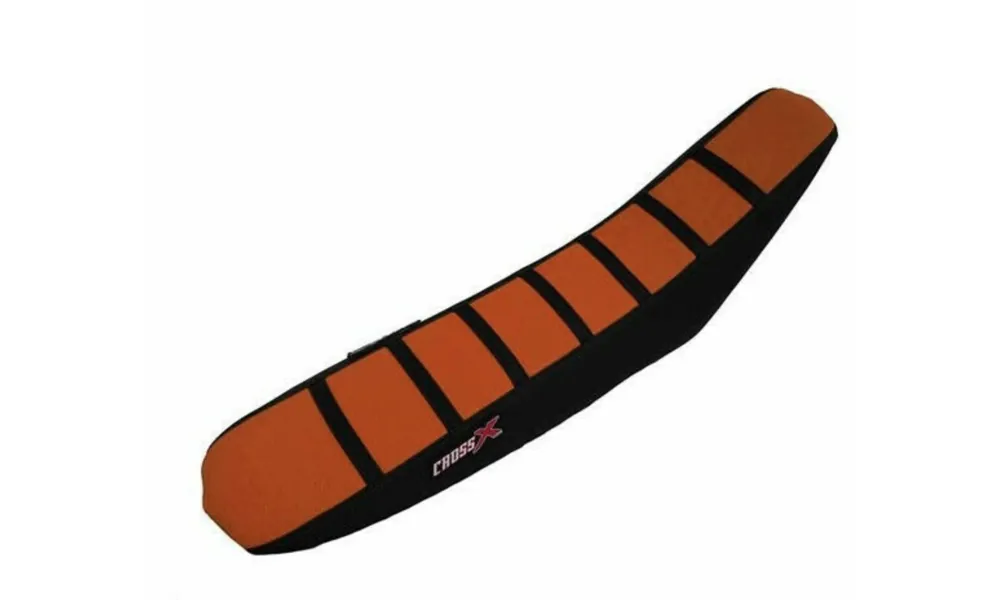 Cross X Zadelovertrek zwart / oranje met zwarte lijnen KTM SX 125/150/250 19- & SX-F 250/350/450 19- & EXC/EXC-F 250/300/350/450/500 20- & Gas Gas MC/MC-F/EC/EC-F 125-450 21- Aanbieding