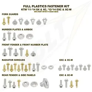 Bolt Volledige plastic set schroeven set KTM SX 125/150/250 11-15 & SX-F 250/350/450 11-15 & EXC/EXC-F 250/350/450/500 12-16 Premium