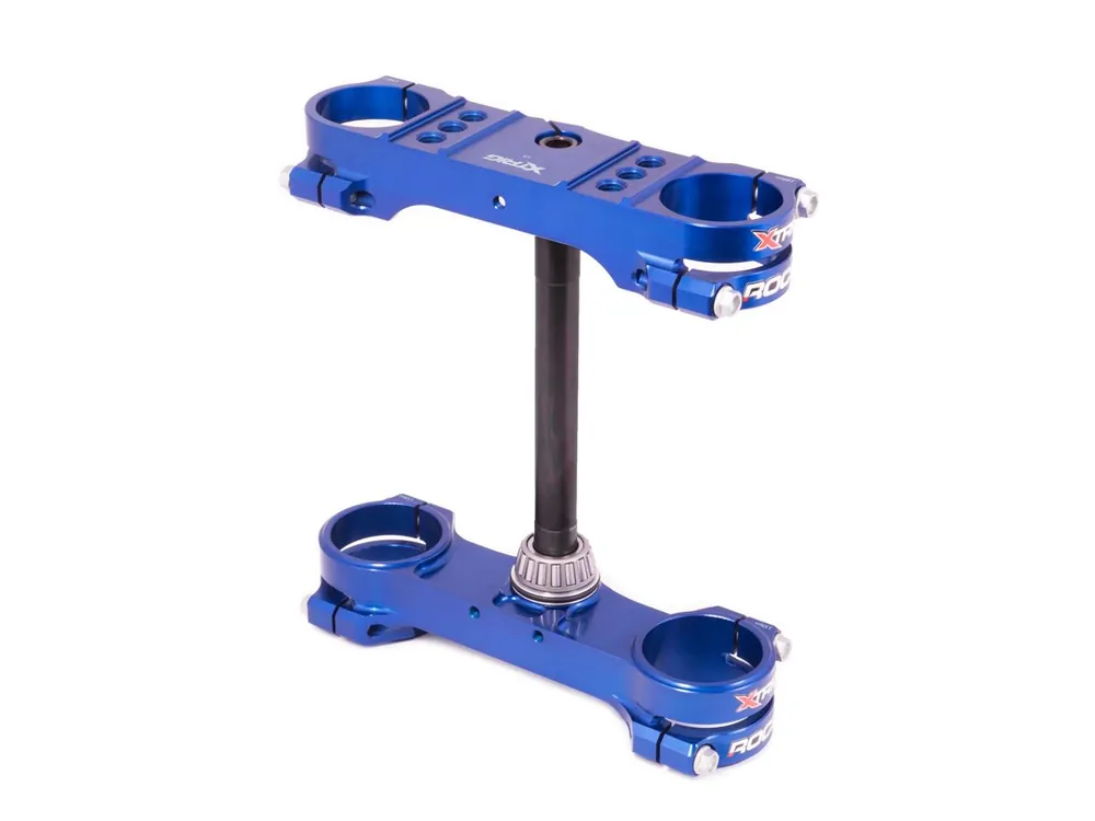 X-Trig Rocs kroonplaten met offset 14mm Blauw KTM SX 85 2014- & Husqvarna TC 85 2014- & Gas Gas MC 85 2021- Direct Beschikbaar