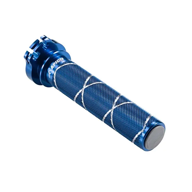Flitsaanbieding Apico gashendel aluminium buis + lager blauw KTM SX 85 03-17 & SX/EXC 125-300 98-16 & Husqvarna TC 85 14-17 & TC 125/250 14-16 & TE 125 125-300 14-16 & Honda CR 125-500 89-07 & Beta RR 125-300 13-