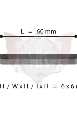 Spie voor achteras 6x6x60mm Alleen Vandaag