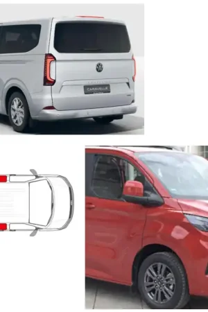 Raamisolatie Ford Tourneo Custom VW Transporter af 2023 Grijs 4 Delig woonruimte (lange wielbasis) Gratis Retour
