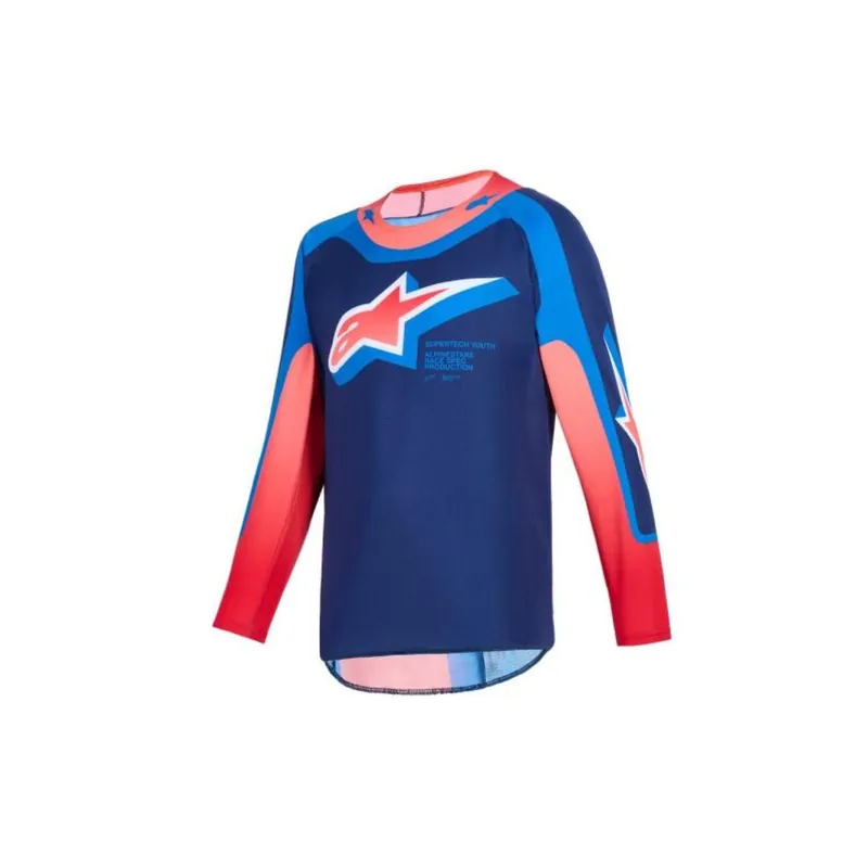 Alpinestars | Jeugd Cross Shirt Supertech Vista Blauw/Rood Veilige Betaling