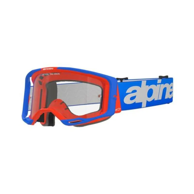 Alpinestars | Crossbril Vision 8 Blauw Oranje Doorzichtig Nieuw