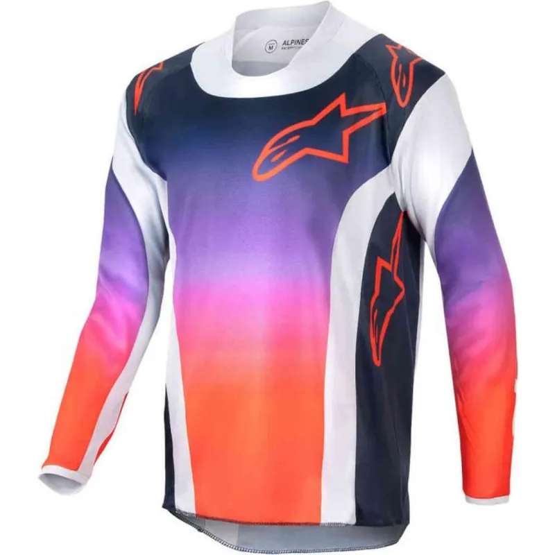Alpinestars | Kids Cross Shirt Racer Hoen Oranje / Paars / Grijs Gratis Verzending