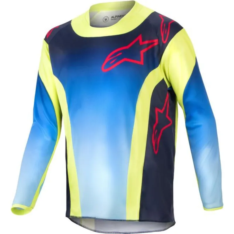 Alpinestars | Kids Cross Shirt Racer Hoen Blauw / Rood / Geel Direct Beschikbaar