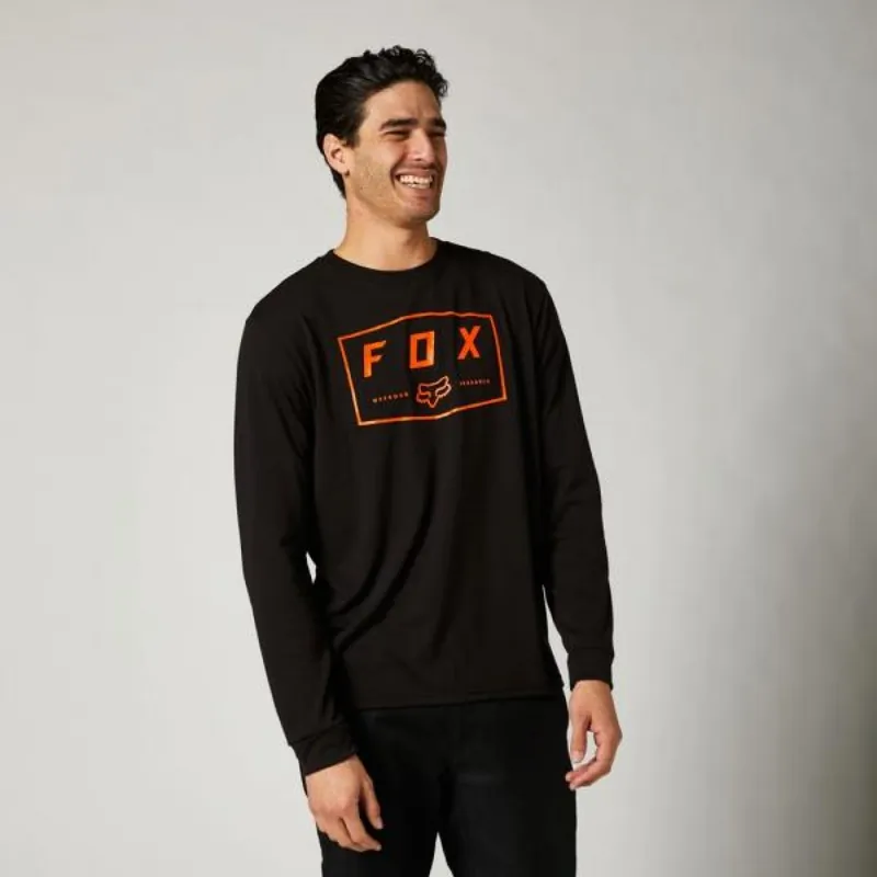 Fox | T-shirt lange mouw Badger Zwart / Oranje Op = Op