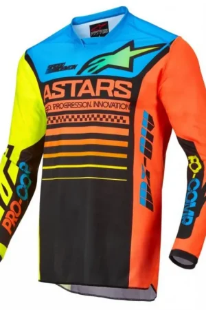 Weekendaanbieding Alpinestars | Shirt Racer Compass Zwart/Geel/Coral
