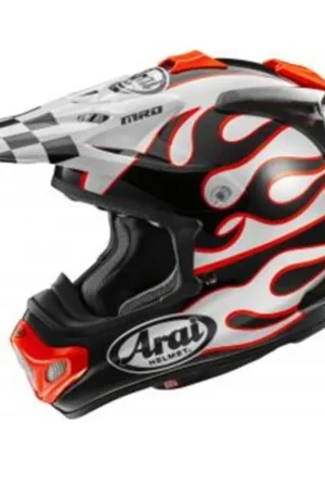 Arai | Crosshelm MX-V Evo Flame White Snelle Levering