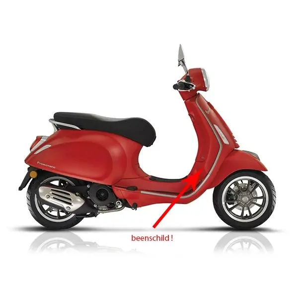 Tijdelijk Beschikbaar beenschild Piaggio origineel mat rood 896/a past op primavera 1b003620000s8