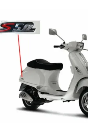 Aanbieding sticker Piaggio origineel woord [s50] rechtsachter smoke past op vespa S 673280